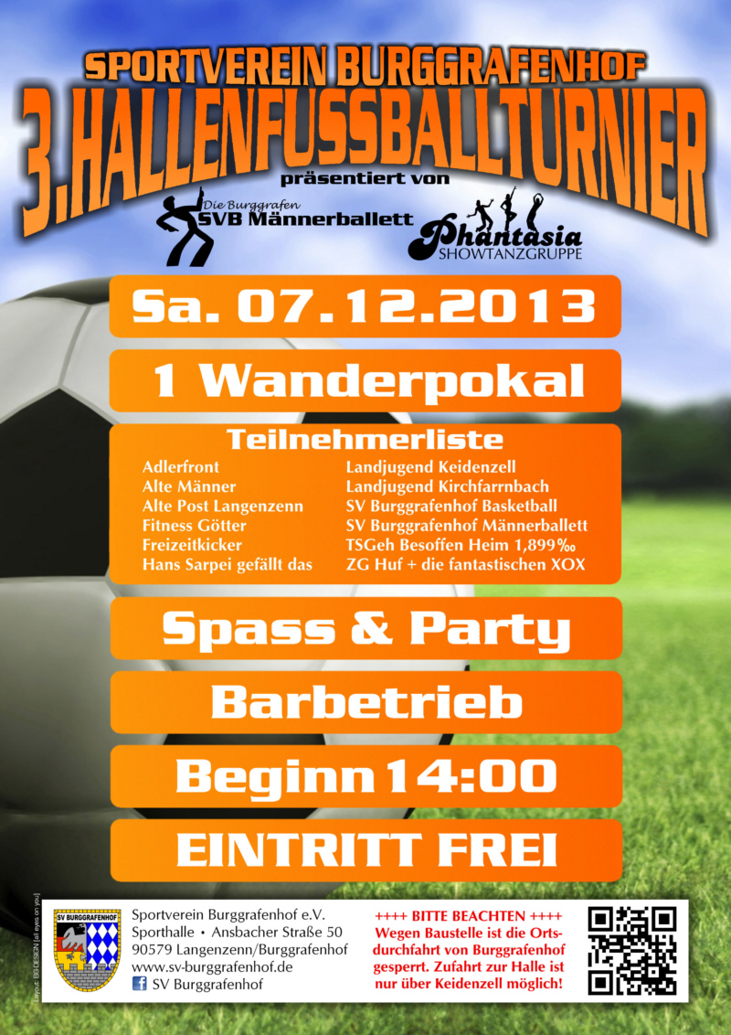 Plakat zum 3. Hallenfußballturnier